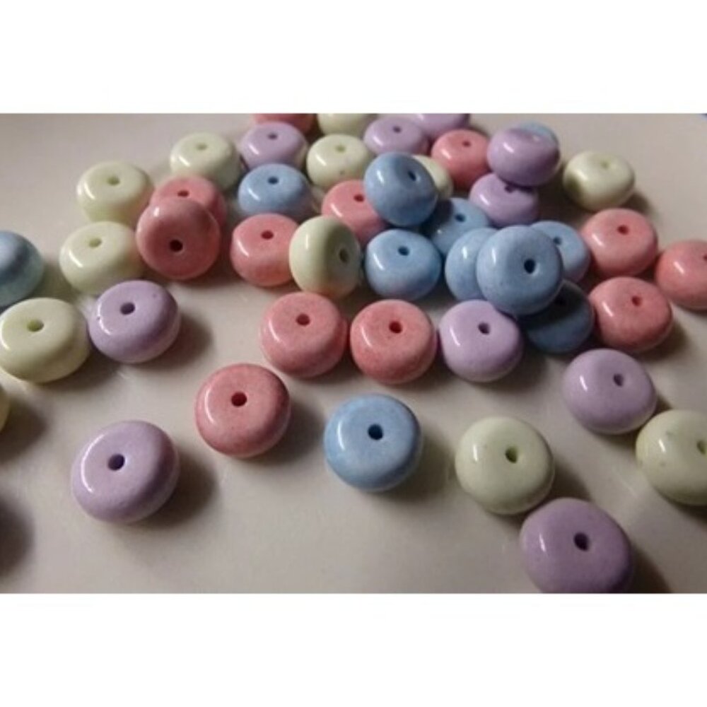 Mixed Agate Rondelle Beads